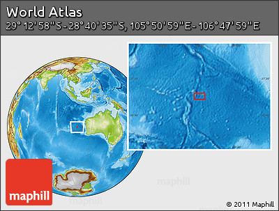 Physical Location Map of the Area around 28° 56' 46" S, 106° 19' 29" E