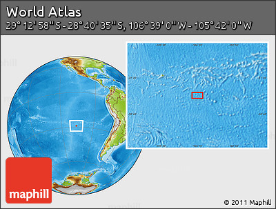 Physical Location Map of the Area around 28° 56' 46" S, 106° 10' 30" W