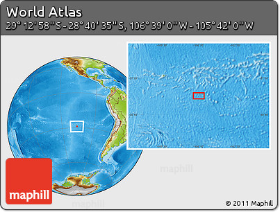 Physical Location Map of the Area around 28° 56' 46" S, 106° 10' 30" W