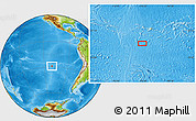 Physical Location Map of the area around 28° 56' 46" S, 110° 25' 30" W