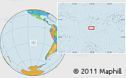 Political Location Map of the area around 28° 56' 46" S, 110° 25' 30" W