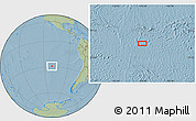 Savanna Style Location Map of the area around 28° 56' 46" S, 110° 25' 30" W, hill shading