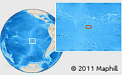 Shaded Relief Location Map of the area around 28° 56' 46" S, 110° 25' 30" W