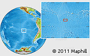 Physical Location Map of the area around 28° 56' 46" S, 111° 16' 30" W