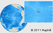 Shaded Relief Location Map of the area around 28° 56' 46" S, 111° 16' 30" W