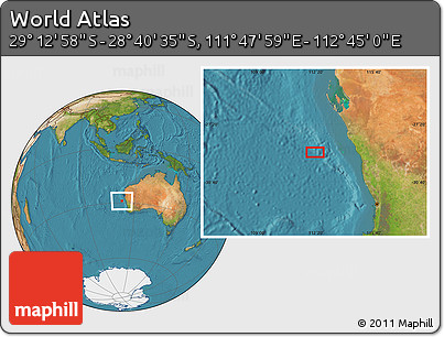 Satellite Location Map of the Area around 28° 56' 46" S, 112° 16' 30" E