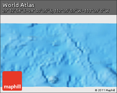 Physical 3D Map of the Area around 28° 56' 46" S, 112° 7' 30" W