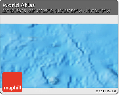 Physical 3D Map of the Area around 28° 56' 46" S, 112° 7' 30" W