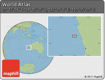 Savanna Style Location Map of the Area around 28° 56' 46" S, 113° 7' 30" E