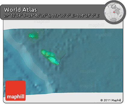 Satellite 3D Map of the Area around 28° 56' 46" S, 113° 58' 29" E