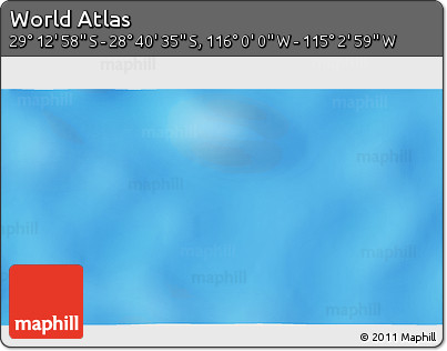 Physical 3D Map of the Area around 28° 56' 46" S, 115° 31' 30" W