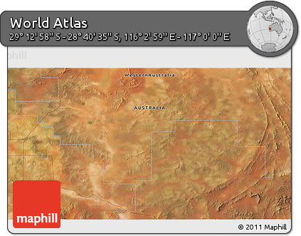 Satellite 3D Map of the Area around 28° 56' 46" S, 116° 31' 30" E