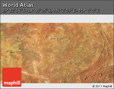 Satellite 3D Map of the Area around 28° 56' 46" S, 116° 31' 30" E