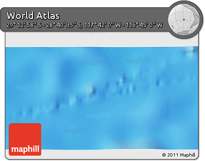 Physical 3D Map of the Area around 28° 56' 46" S, 117° 13' 29" W