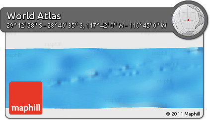Physical Panoramic Map of the Area around 28° 56' 46" S, 117° 13' 29" W