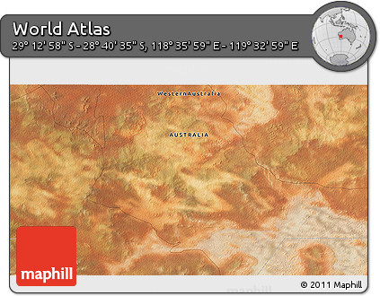 Satellite 3D Map of the Area around 28° 56' 46" S, 119° 4' 29" E