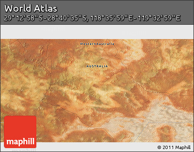 Satellite 3D Map of the Area around 28° 56' 46" S, 119° 4' 29" E