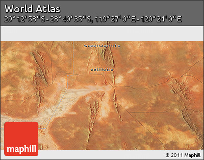 Satellite 3D Map of the Area around 28° 56' 46" S, 119° 55' 30" E