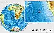 Physical Location Map of the area around 28° 56' 46" S, 11° 7' 30" E