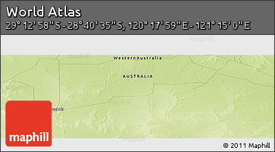 Physical Panoramic Map of the Area around 28° 56' 46" S, 120° 46' 30" E