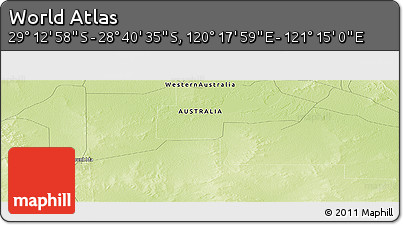 Physical Panoramic Map of the Area around 28° 56' 46" S, 120° 46' 30" E