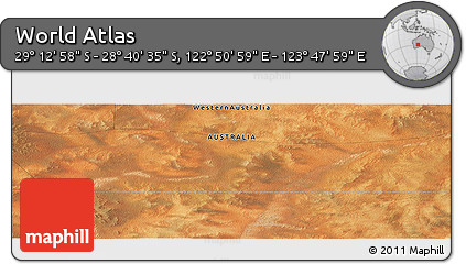 Satellite Panoramic Map of the Area around 28° 56' 46" S, 123° 19' 29" E