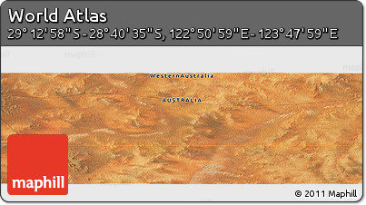 Satellite Panoramic Map of the Area around 28° 56' 46" S, 123° 19' 29" E