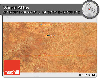 Satellite 3D Map of the Area around 28° 56' 46" S, 125° 1' 30" E