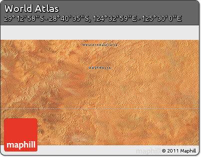 Satellite 3D Map of the Area around 28° 56' 46" S, 125° 1' 30" E