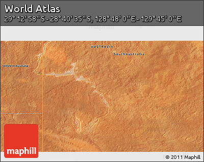 Satellite 3D Map of the Area around 28° 56' 46" S, 129° 16' 30" E