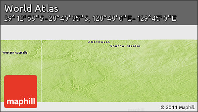 Physical Panoramic Map of the Area around 28° 56' 46" S, 129° 16' 30" E