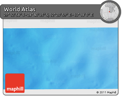 Shaded Relief 3D Map of the Area around 28° 56' 46" S, 12° 49' 29" E