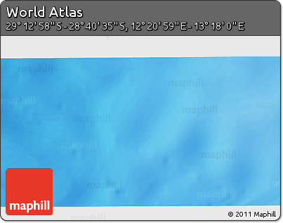 Shaded Relief 3D Map of the Area around 28° 56' 46" S, 12° 49' 29" E