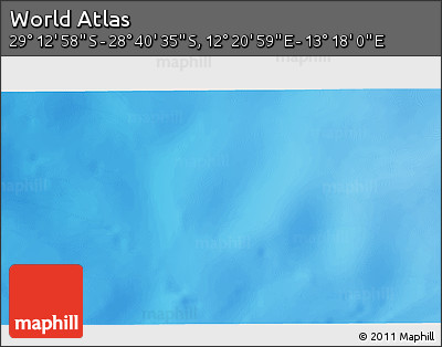 Shaded Relief 3D Map of the Area around 28° 56' 46" S, 12° 49' 29" E