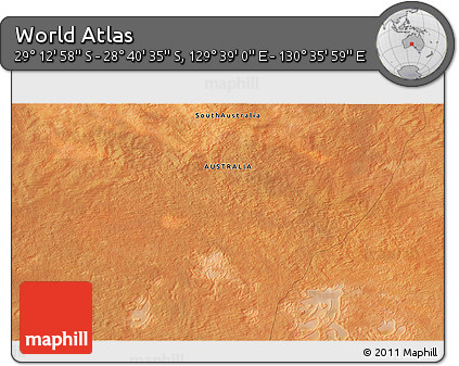 Satellite 3D Map of the Area around 28° 56' 46" S, 130° 7' 30" E
