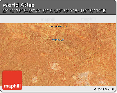Satellite 3D Map of the Area around 28° 56' 46" S, 130° 7' 30" E