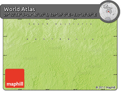 Physical Map of the Area around 28° 56' 46" S, 130° 7' 30" E