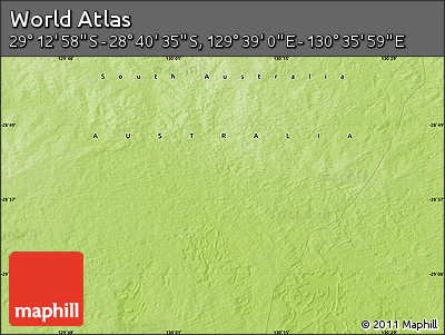 Physical Map of the Area around 28° 56' 46" S, 130° 7' 30" E