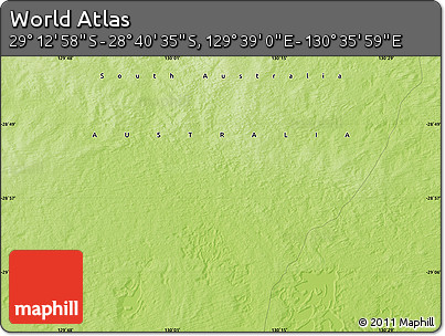 Physical Map of the Area around 28° 56' 46" S, 130° 7' 30" E