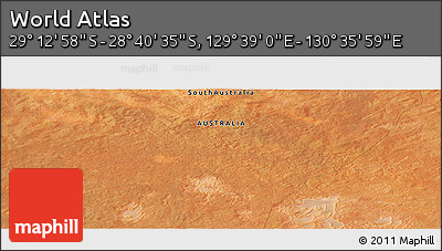 Satellite Panoramic Map of the Area around 28° 56' 46" S, 130° 7' 30" E