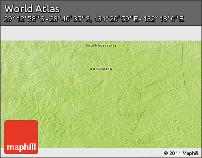 Physical 3D Map of the Area around 28° 56' 46" S, 131° 49' 29" E