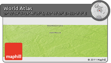 Physical Panoramic Map of the Area around 28° 56' 46" S, 132° 40' 30" E
