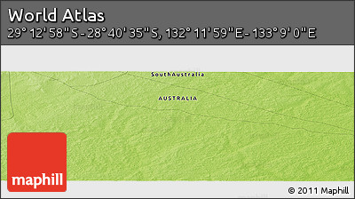Physical Panoramic Map of the Area around 28° 56' 46" S, 132° 40' 30" E