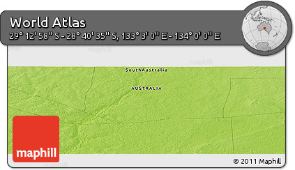 Physical Panoramic Map of the Area around 28° 56' 46" S, 133° 31' 30" E
