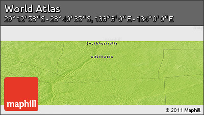 Physical Panoramic Map of the Area around 28° 56' 46" S, 133° 31' 30" E