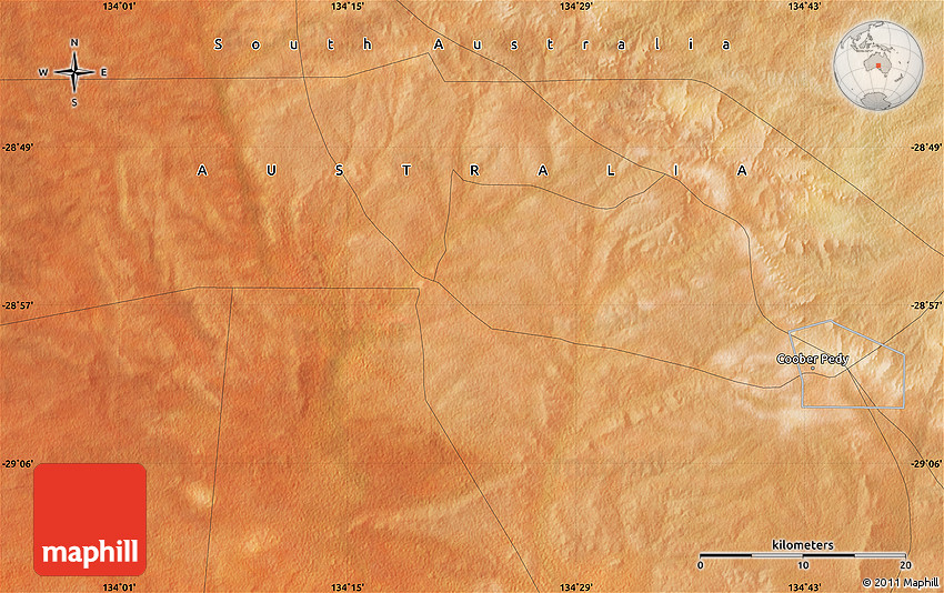 Satellite Map of Coober Pedy