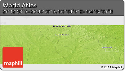 Physical Panoramic Map of the Area around 28° 56' 46" S, 134° 22' 30" E