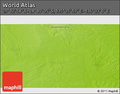Physical 3D Map of the Area around 28° 56' 46" S, 136° 4' 29" E