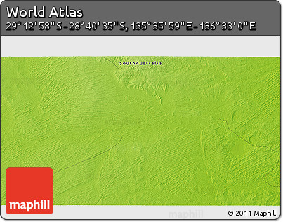 Physical 3D Map of the Area around 28° 56' 46" S, 136° 4' 29" E