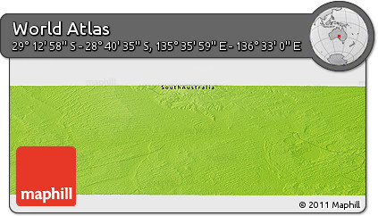 Physical Panoramic Map of the Area around 28° 56' 46" S, 136° 4' 29" E